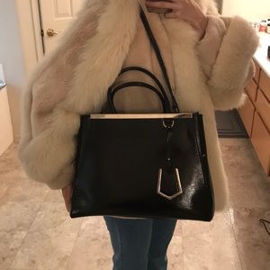 Fendi 2 jours Black Large Authentic handbag